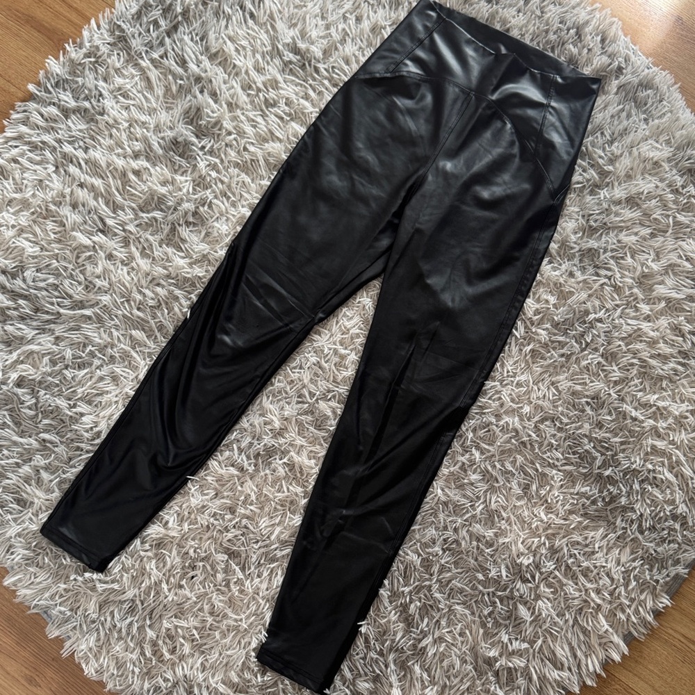 SHEIN Black Faux Leather Leggings